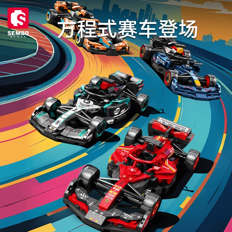 Senbao Formula F1 Racing Car 714569 Assembled Sports Car Car Model Children Boys Assembled Building Blocks Small Toys - Image 3